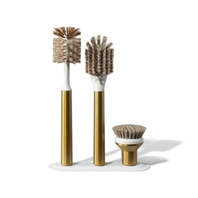 Curio Home Ionic Brush Set - Magnetic Stand, Stainless Steel Handles