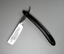 Wade  Butcher Straight Razor Spectacular Eagle Etched Blade 13/16" Near Mint