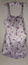 Vanity Fair Purple Floral Rose Lingerie Slip Dress, Robe Matching Hanger Sz L
