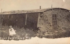 Vintage Early 20th Century Home Sweet Home Postcard with Handwritten Note