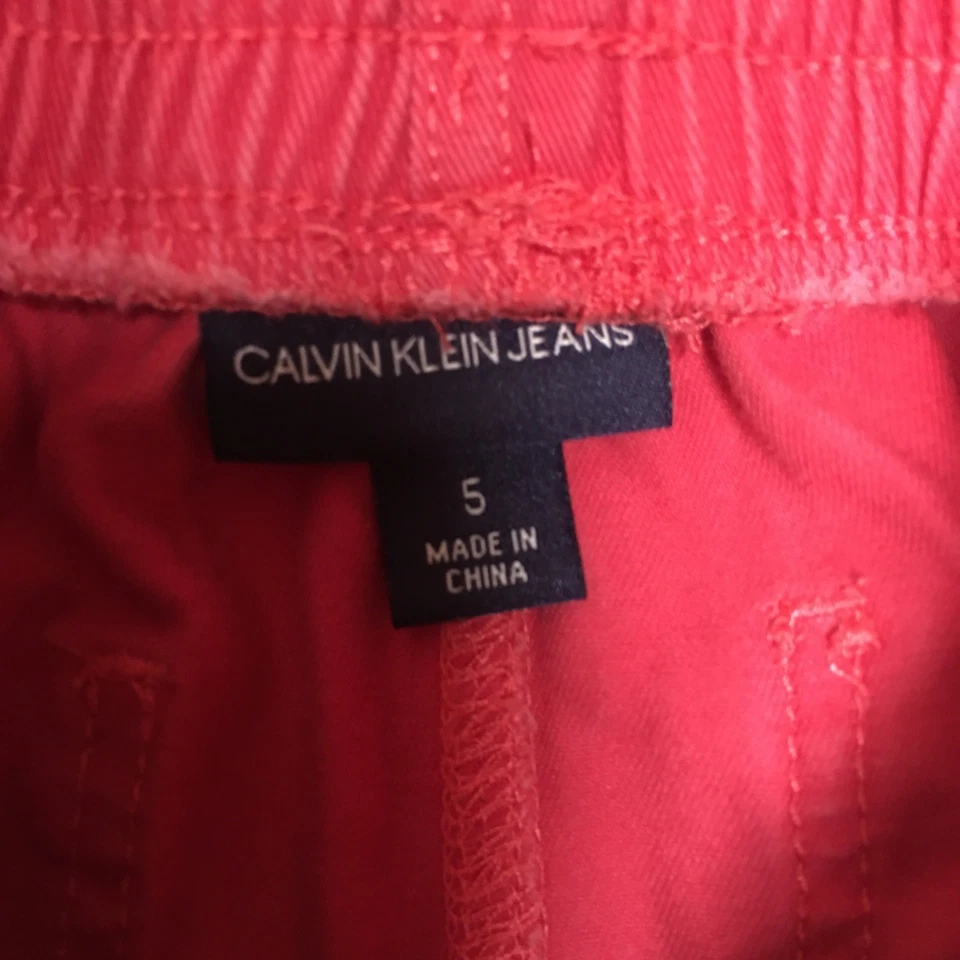 Calvin Klein Jeans Niño 5 Pantalones Cortos Rojo Pull On Caqui 100% Algodón Informal Colorido Foto 3 de 4