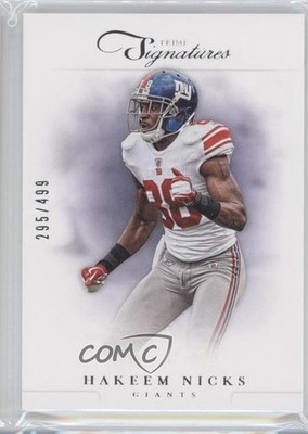 2012 Panini Prime Signatures 295/499 Hakeem Nicks #76 0c2