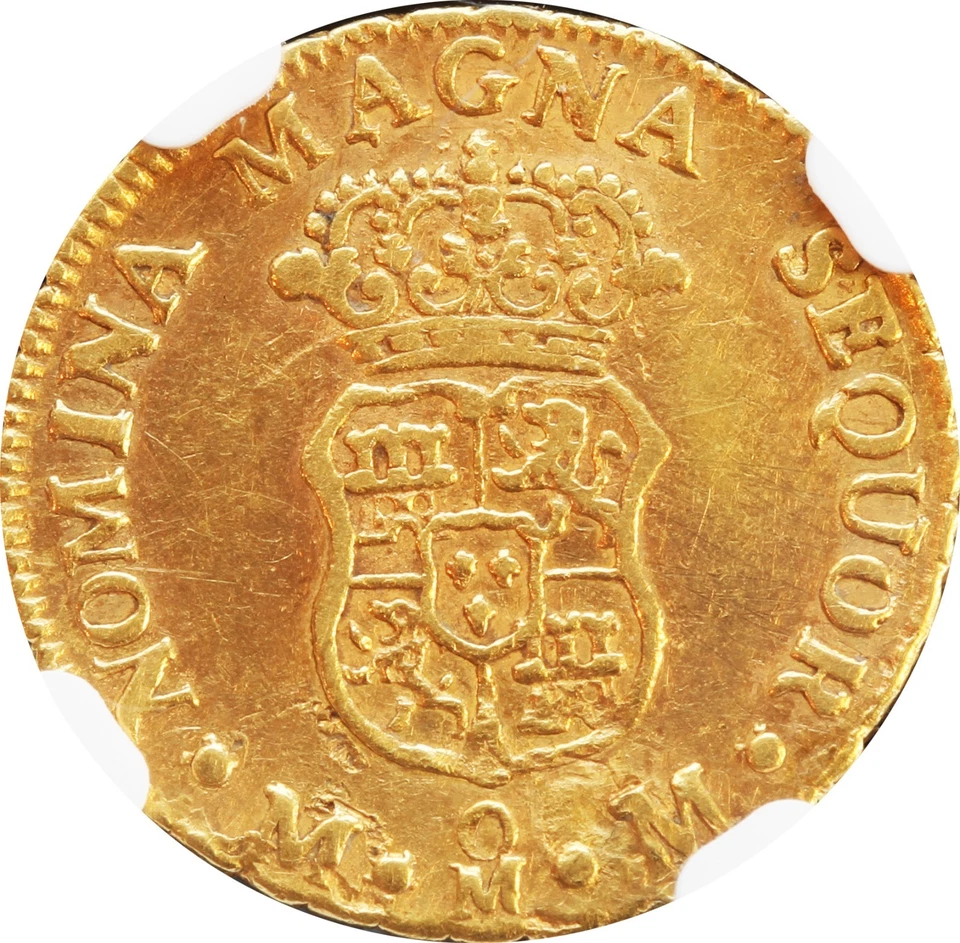 Mexico 1 Escudo Gold Mo 1761 M.M. Charles III, NGC VF Det. Plugged. KM# 116 - Image 2 of 4