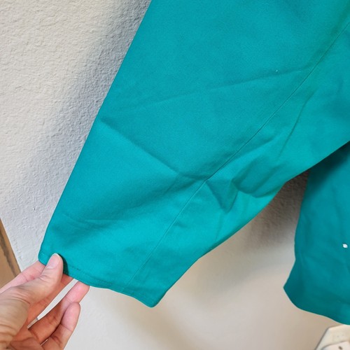 NWT Quacker Factory Jacket 3X Blue Teal Rhinestones Zip Up Floral Lining Cotton - Picture 7 of 16