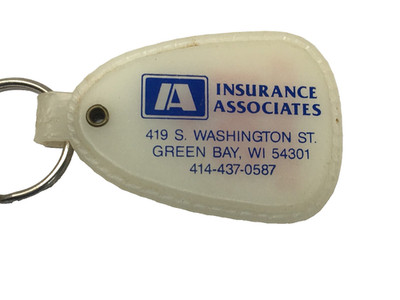 Green Bay WI Insurance Associates Business Personal Vintage Advertising Keychain