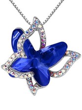 Deep Blue Butterfly Birthstone Crystal Necklace for Necklace Anniversary Birthda