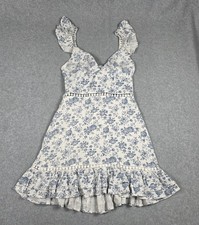 Mink Pink Dress Women's/Girl Size M Blue White Floral Summer Lined