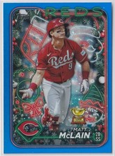 Matt McClain 2024 Topps Holiday Blue Metallic Glitter Foil Parallel H185