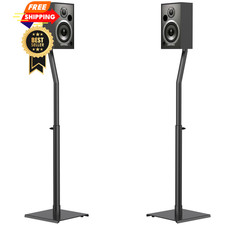 USX MOUNT Universal Speaker Stands, Height Adjustable Extend 30.0" to Black