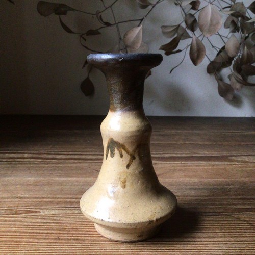Antico vaso ceramica giapponese XVIII secolo Edo buddismo vaso fiori 5,5 pollici - Foto 17 di 24