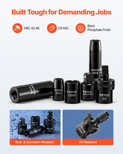 3/8 in Drive Impact Socket Set, 67 Piece, Carrying Case