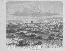 Vue De Hobart Hobart Town Tasmanie Bois-Gravure De 1874 Rare