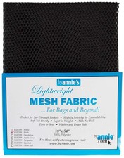 Annie Mesh Fabric Lightweight 18"x 54" Black, 18" by 54", Black