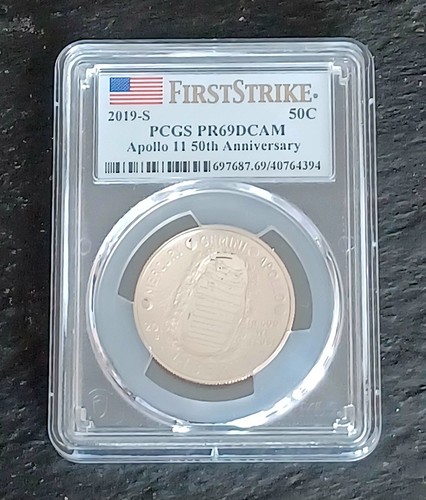 2019-S Apollo 11 Moon Landing 50th Anniversary Half Dollar PCGS PR69 DCAM CB200 - Picture 1 of 2