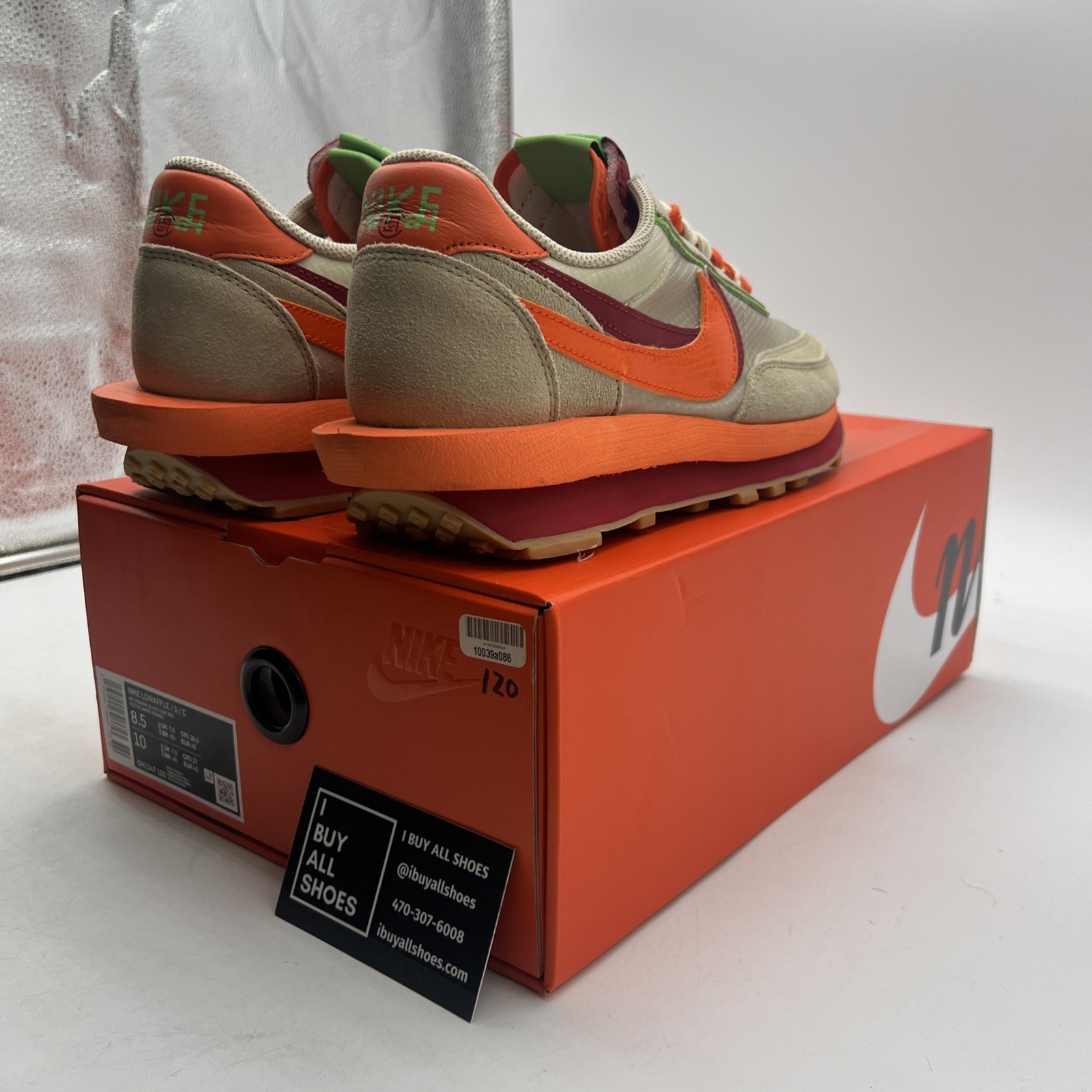 SACAI X NIKE Taglia 8 5 Nike Sacai x Clot x LDWaffle Net Orange Blaze (DH1347 100)