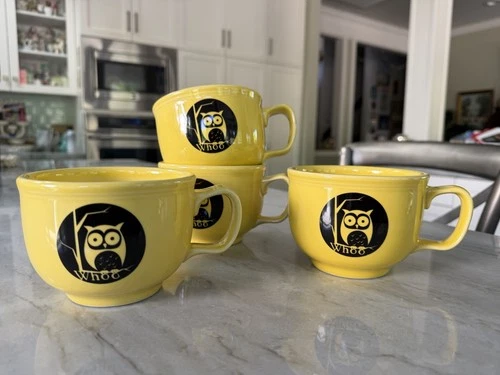 Fiesta Whoo Owl Jumbo Mug Yellow 18oz Fiestaware Homer Laughlin