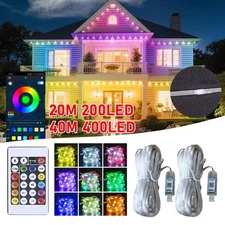 20M 40M Smart Rainbow LED Permanent Outdoor Lights USB Bluetooth APP Control Kit