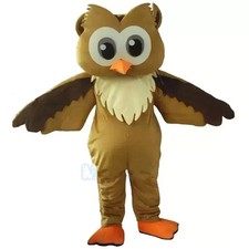 Professional Brown Owl Mascot Costume Suit Party Game Fancy Dress Parade Adults