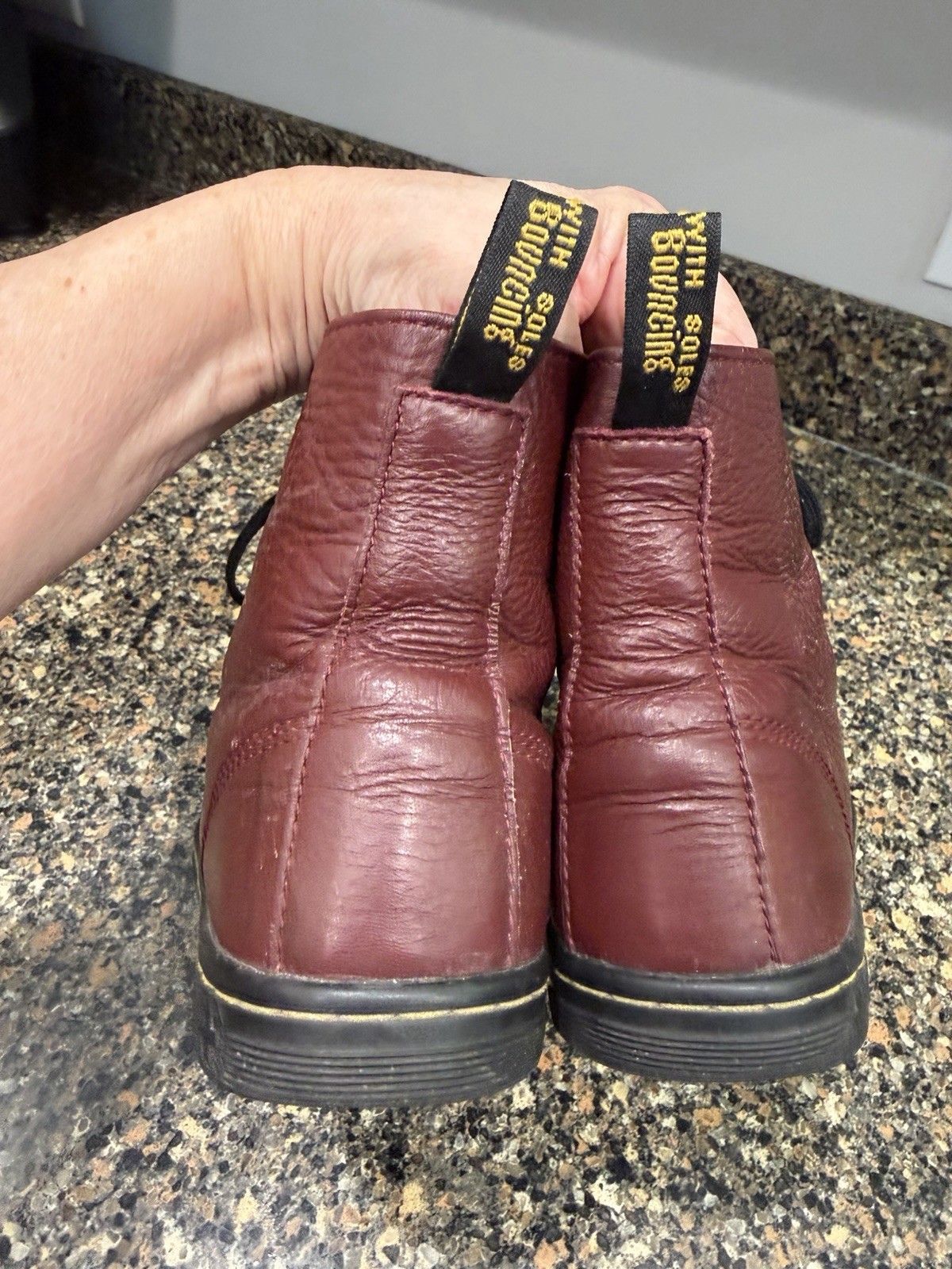 Dr. Martens Leyton Women's Sz 10 Red Leather Casual Ankle Combat Boots Doc thumbnail 2