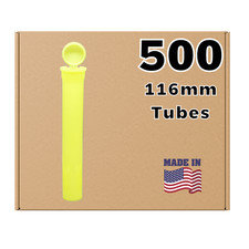 500 Lemon 116mm Pop Top Tubes - Airtight Smell Proof Containers