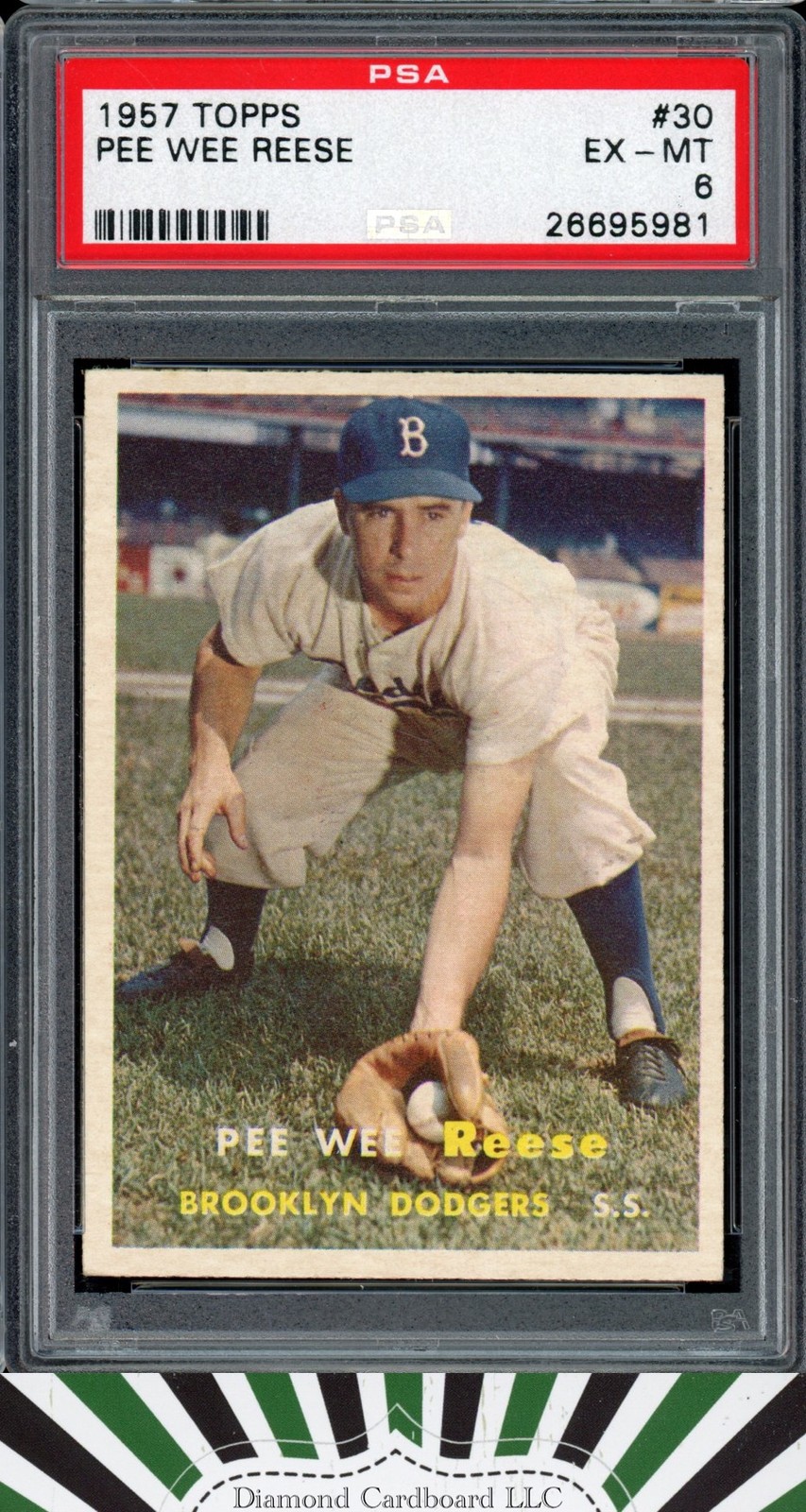 1957 Topps #30 Pee Wee Reese PSA 6