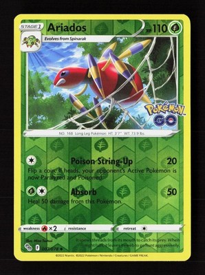 Ariados 007/078 Uncommon Pokemon GO Pokemon Reverse Holo Near Mint