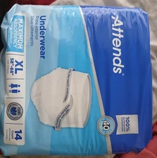 Attends Disposable Underwear Unisex  Diapers X-Large. 