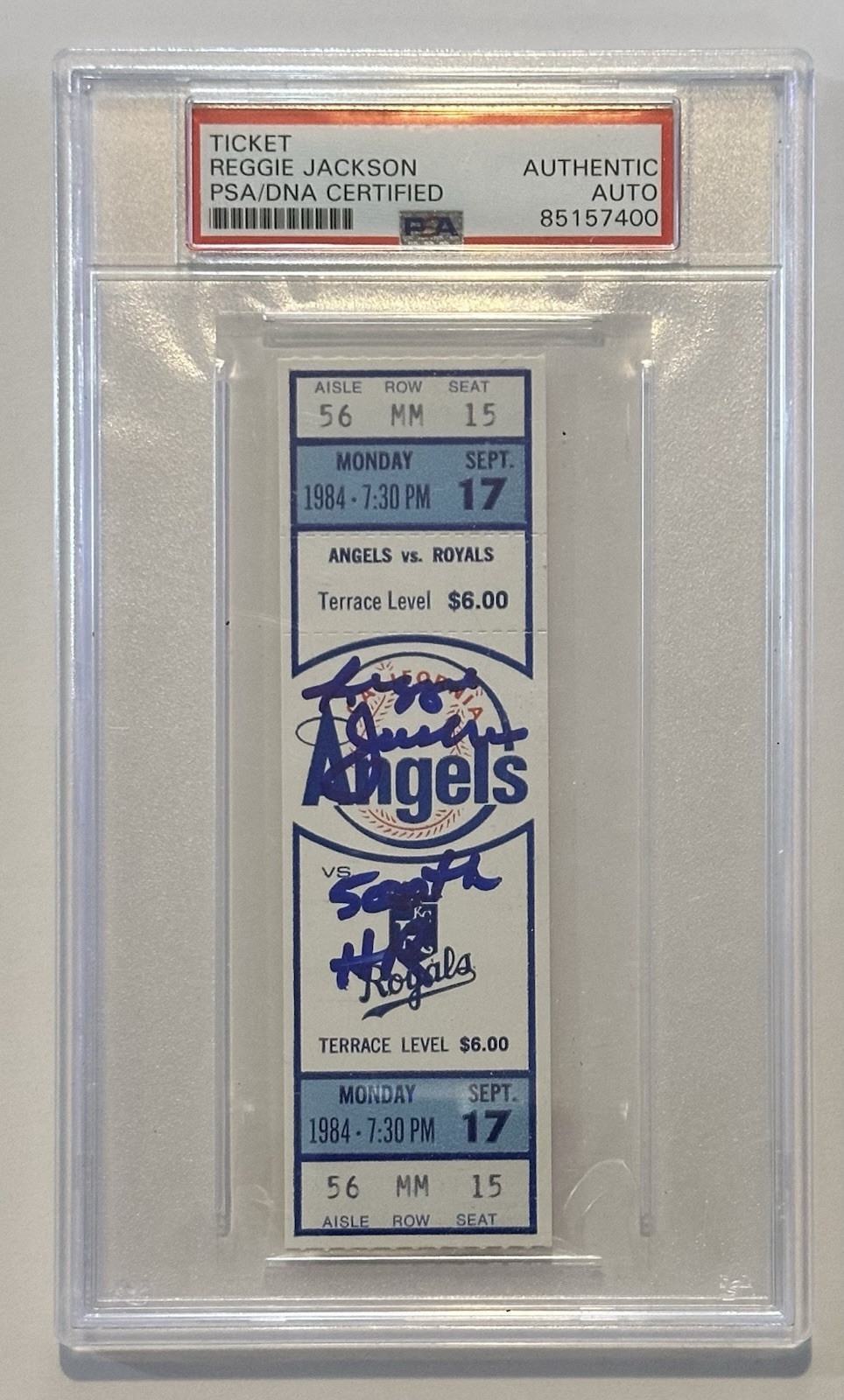 Reggie Jackson Autograph Signed 500 HR Ticket 9/17/84 W/ 500th HR - PSA/DNA