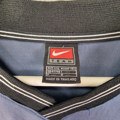Vintage Nike Team T-Shirt Mens 2XL Blue Centre Swoosh Embrodiered Mesh 90s - Picture 5 of 15