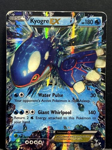 Kyogre EX 54/160 Holo EX Rare Primal Clash Pokemon Damaged