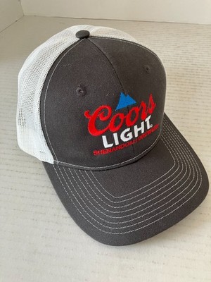 Coors Light Brand Shenandoah Brewery Mesh Snap Back Trucker Hat Cap White Gray