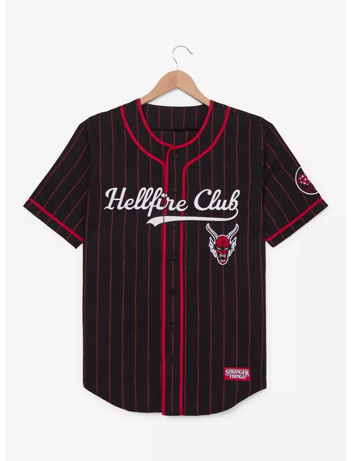 Stranger Things Hellfire Club Striped Baseball Jersey