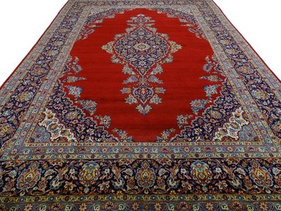 Keshan Mirror  Antique- 391 x 273 cm - Cleaned - Hand-knotted Oriental Rug