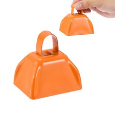 2pcs Cow Bells for Football Games, 3inch Cowbells for Sporting Events, Orange