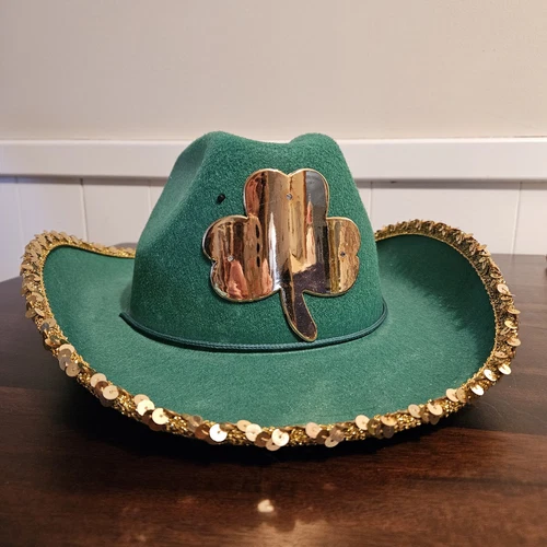Vintage St. Patrick’s Day COWBOY HAT "LIGHT'S UP" Party! Green