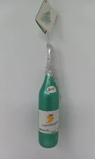 De Carlini Italy Ornament Champagne Bottle Glass Soffieria 2000 Rare HTF 5.5"