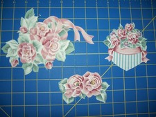 Fabric Iron-on Appliques - Pink Pastel Roses  3 Options 