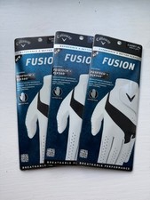 3 NEW CALLAWAY FUSION GOLF GLOVES - MEN'S MEDIUM-LARGE CADET WORN ON YOUR LH