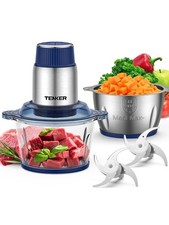 TENKER Food Processor with 2 Bowls (2L 2L) Electric Food Chopper with 2 Sets of