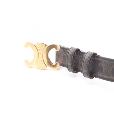 CELINE Triomphe Medium 25mm belt 45AK92ACO04LU75 leather Black