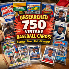 750 Vintage Baseball Cards UNSEARCHED – Sealed Packs Featuring Legendary Players