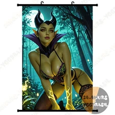 Anime Game Poster Sorceress in Forest Art Wall Scroll Painting Decor 60x90cm