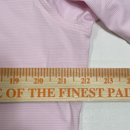 Peter Millar The Colony Hotel Shirt Mens Medium Pink White Stripe Polo Golf - Picture 7 of 18