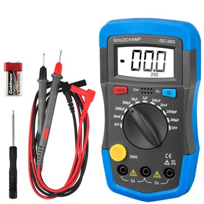 Capacitor Tester Multimeter Capacitance Meter 200pF-20mF Meter Capacitor Hand...