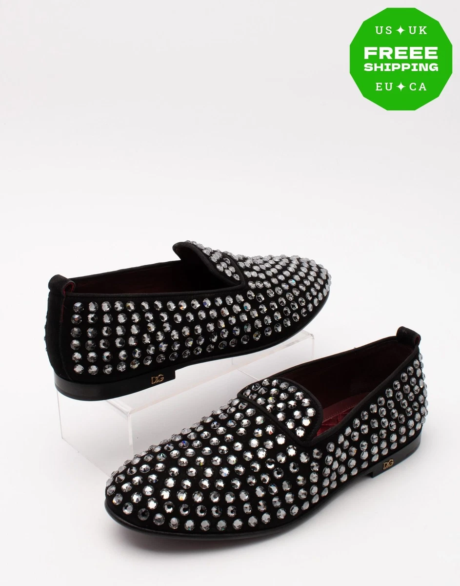 Dolce & Gabbana Studded Canvas Loafer Slipper Shoes Dolce & Gabbana Dolce & Gabbana Studded Canvas Loafer  main image 3