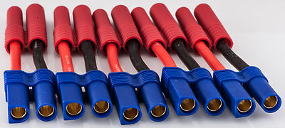 Heavy Duty: HXT 4MM Male to EC5 Style Male / Female Adapter - 3CM Heavy Duty: HXT 4MM Male to EC5 Style Male / Female Adapter - 3CM