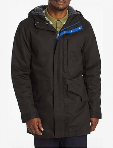 Kunstfell Parka gefüttert schwarz XL Brust 45/47 (CCC151)