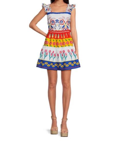 NWT Olympia Floral Ruffle Tiered Mini Dress Size Small