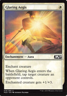 MTG Glaring Aegis Core Set 2020 018/280 Common White Aura Enchantment