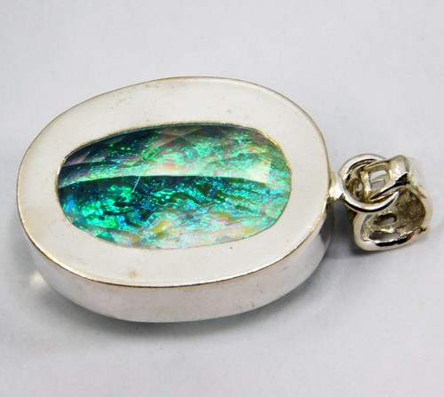 Ciondolo opale di fuoco monarca australiano naturale 89,80 ct pietra preziosa ovale certificata - Foto 7 di 7